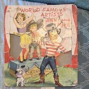 1950s Vintage Circus inlay Puzzle with Colorful Illustration